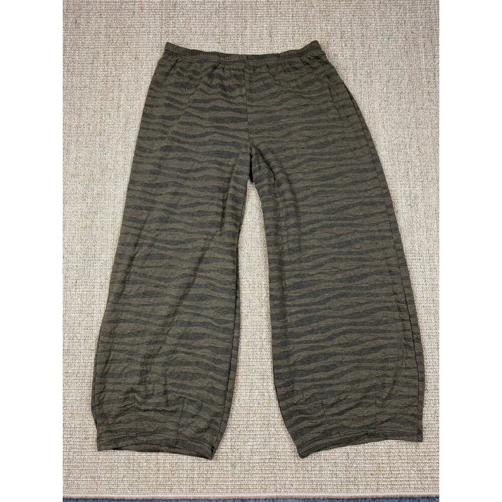 🌿 Cut Loose Barrel Style Textured Pull-On Pants | Size XL | Olive/Gray